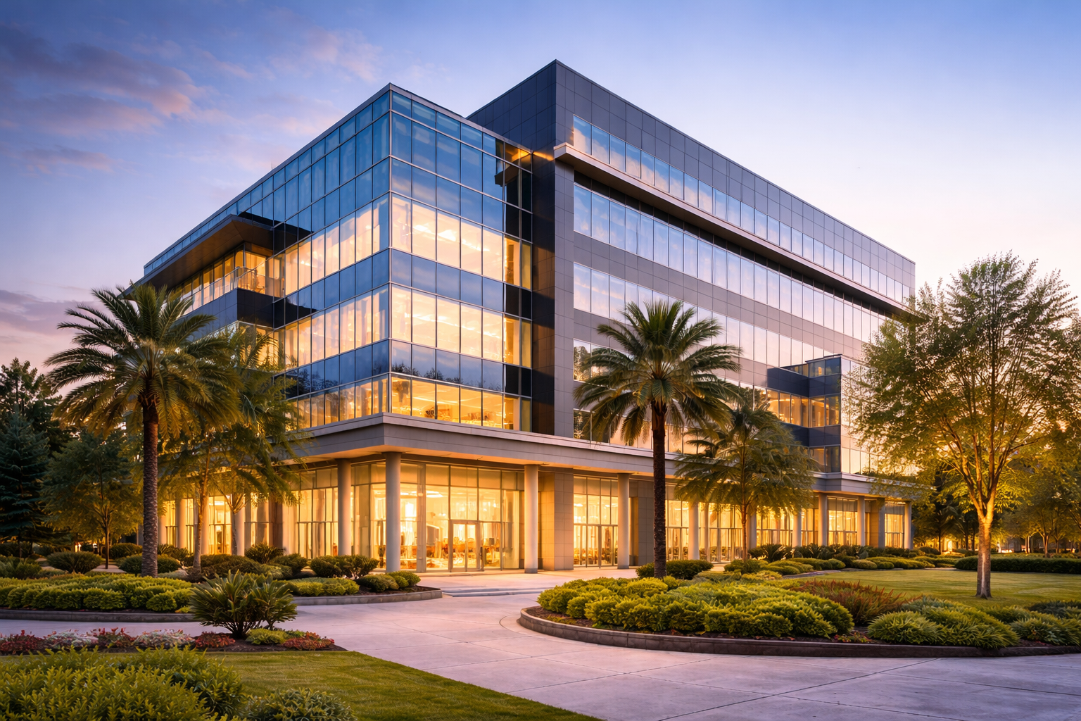 Commercial office and retail property grounds